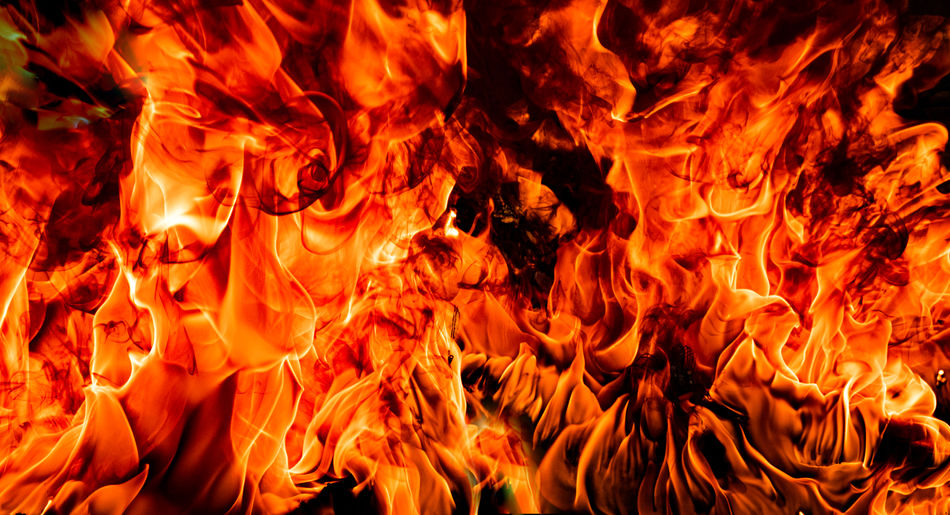 Full frame shot of fire at night