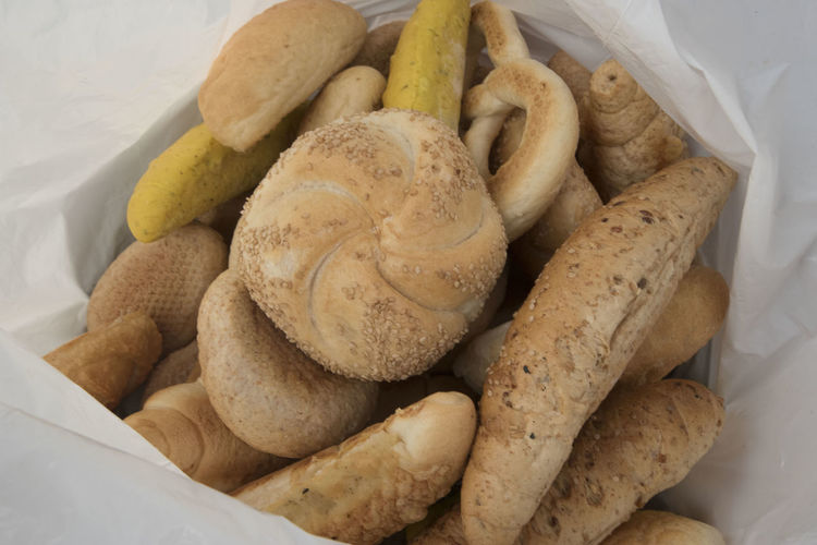 Buns or bread rolls from the bakery, freshly baked goods