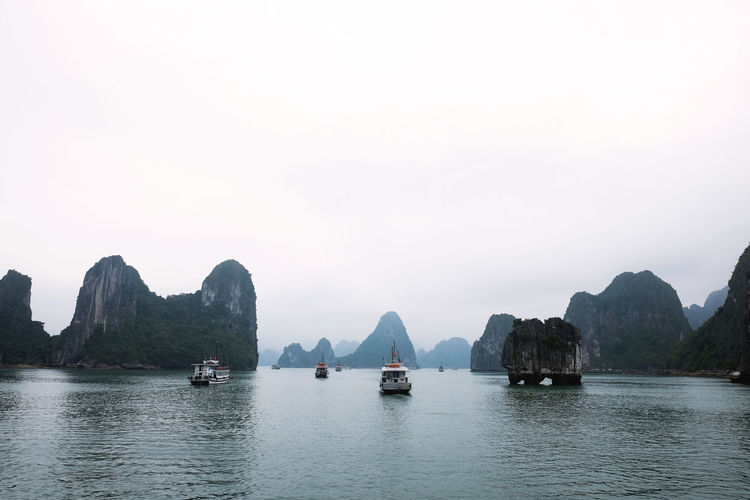Boats in sea