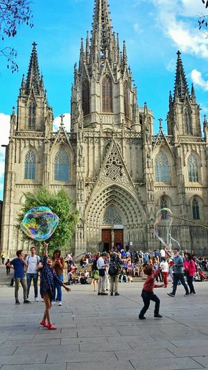 Tourists in front of church