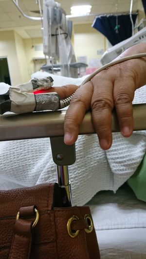 Close-up of hands working
