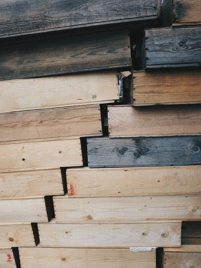 Stack of wooden planks
