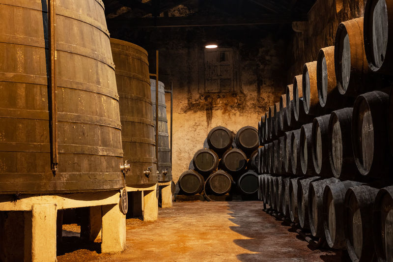 Port wine cellar in portugal, november 2021