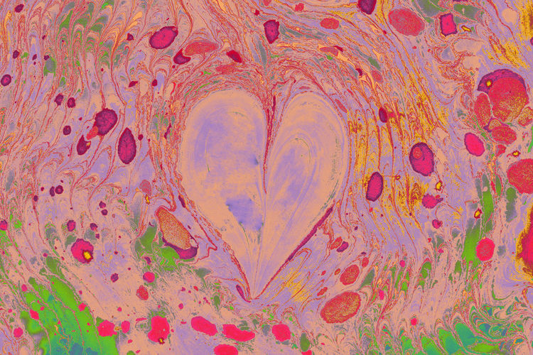 Full frame shot of multi colored heart shape