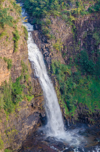 Scenic view of saala waterfall in forest of guinea