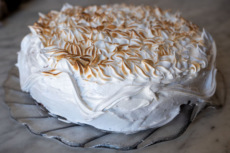 High angle view of cake on table