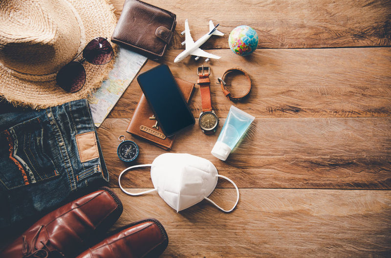 High angle view of sunglasses on table