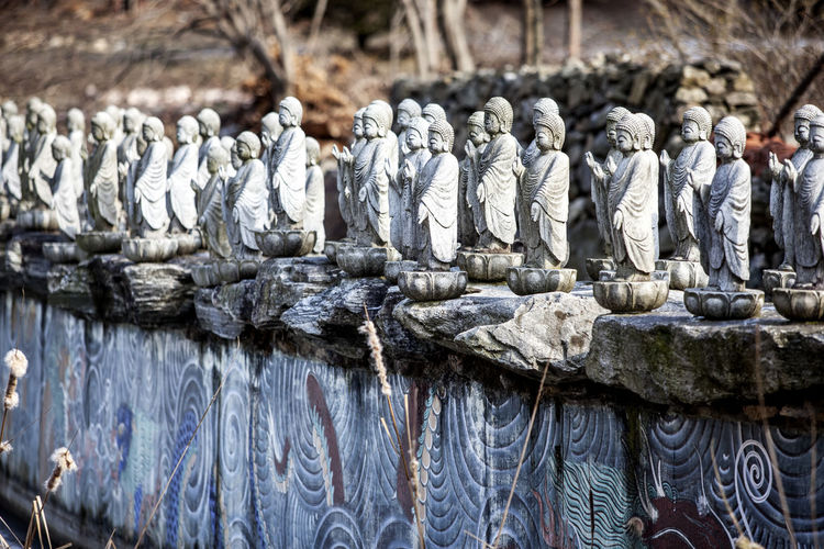 Close-up of carving on wall
