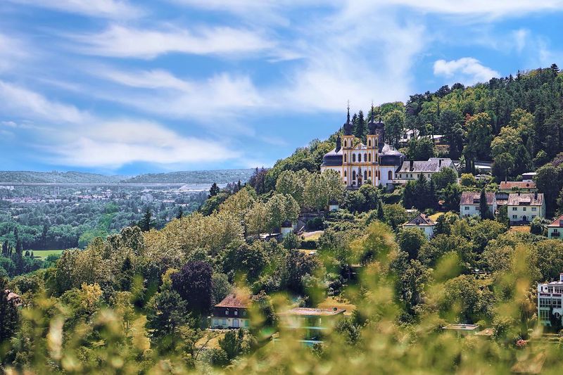 Panoramic view of townscape against sky in city