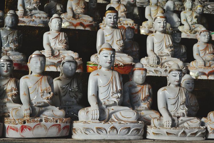 Close-up of buddha statues