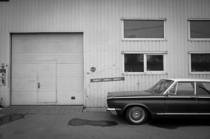 Cars parked on street
