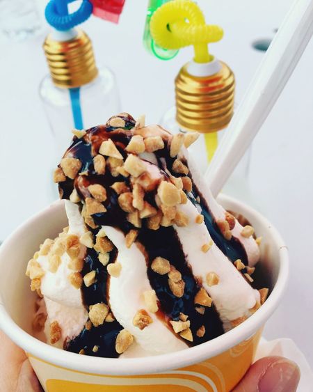 Close-up of ice cream sundae