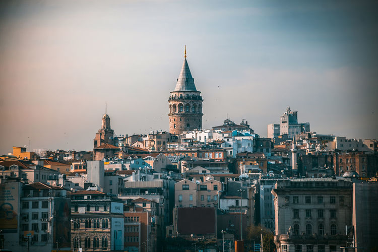 View of buildings in city against sky istanbul galata