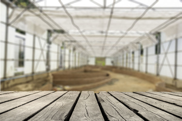 View of empty boardwalk
