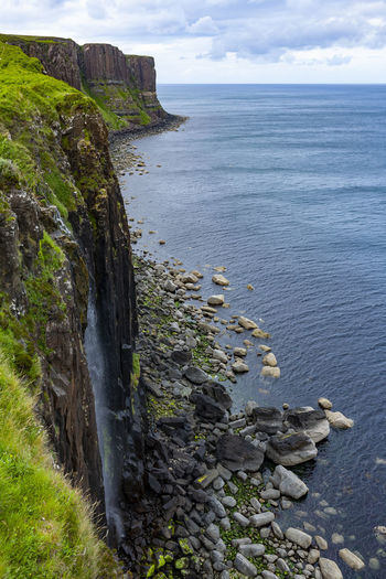 Kilt rock and mealt falls, seside cliffs, in isle of skye scotland