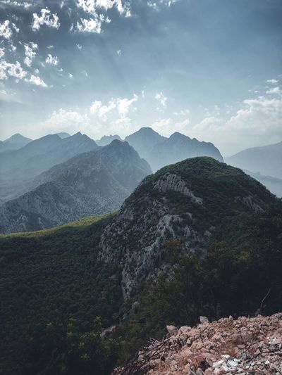 Scenic view of mountains against sky