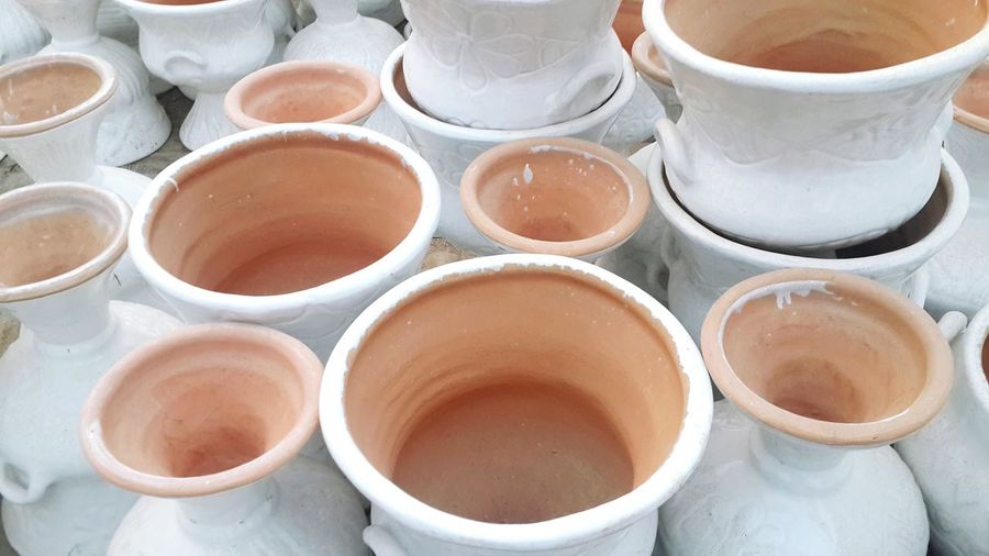 Close-up high angle view of plates