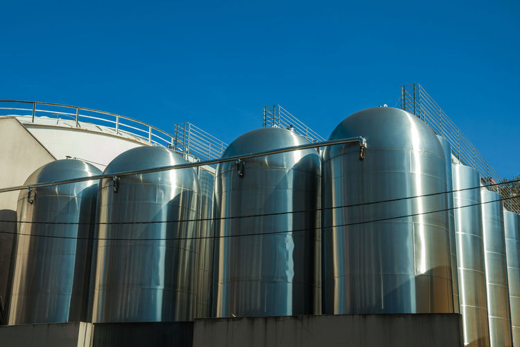 Stainless steel storage tanks at the aurora winery in bento gonçalves.  brazil.