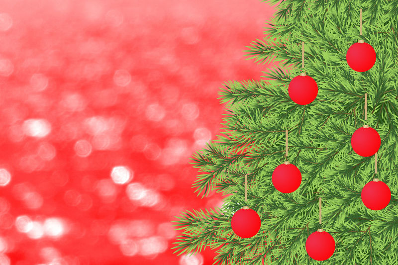 Close-up of red christmas tree