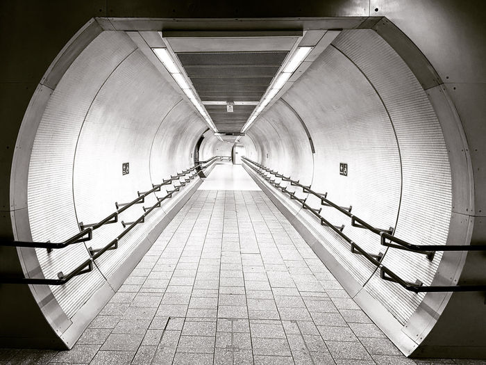 View of empty subway tunnel