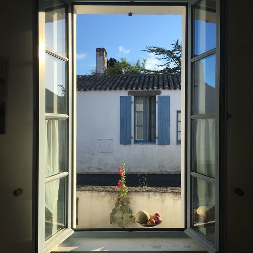 View of house through window