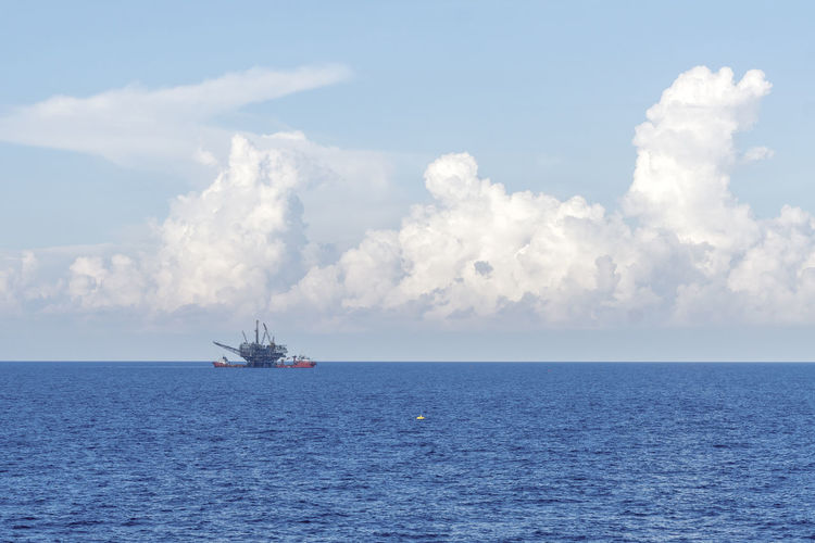 Seascape of an oil production platform at offshore terengganu oil field