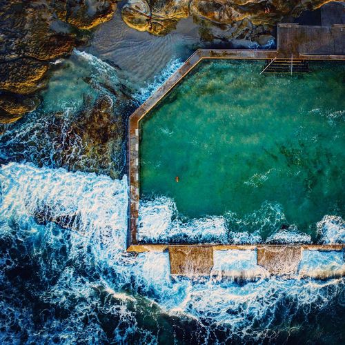 High angle view of swimming pool