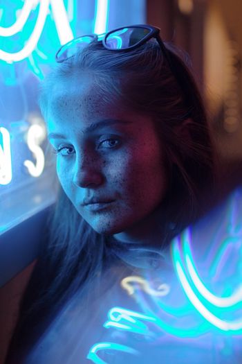 Oldie Portrait Illuminated One Person Real People Young Adult Close-up Adult People Portrait Of A Woman Neonlights Neon EyeEmNewHere Eyemphotography EyeEm Gallery EyeEm Best Shots Freckles Prism The Week On EyeEm EyeEmNewHere The Week On EyeEm