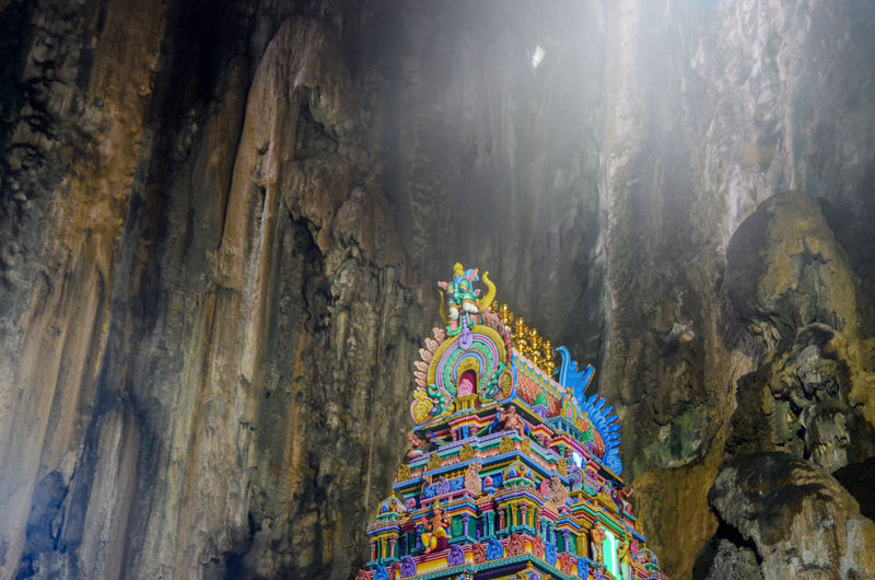 Low angle view of multi colored temple