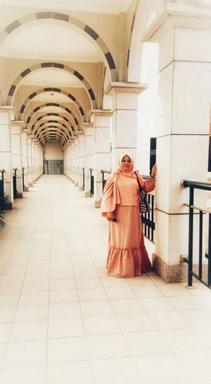 Women portrait on mosque corridor
