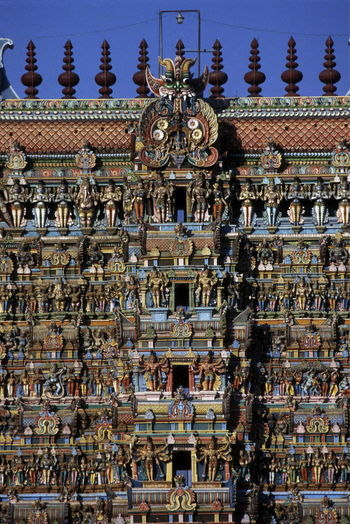 High angle view of meenakshi amman temple