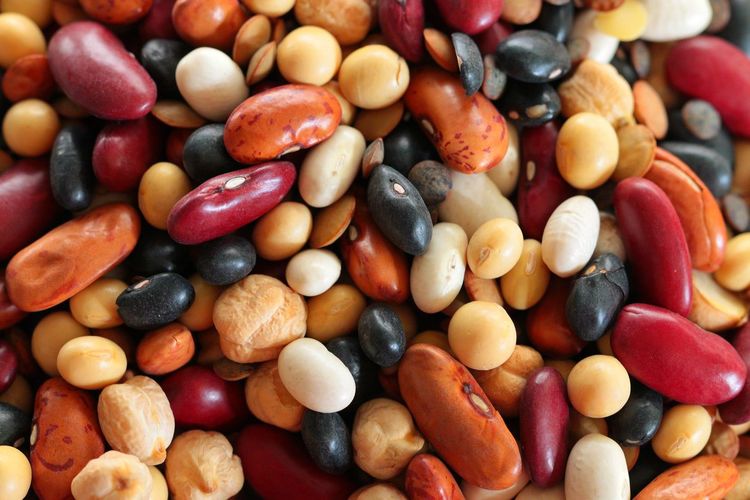 Full frame shot of multi colored legumes