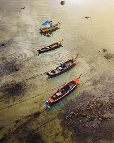 High angle view of people on beach