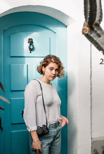 Trinity Blue Door Botanical Gardens Fashion Green Color Architecture Beautiful Woman Blond Blond Hair Built Structure Fashion Photography Film Photography Filmcamera Filmisnotdead Front View Greenhouse Looking At Camera Outdoors Portrait Young Adult Young Women The Fashion Photographer - 2018 EyeEm Awards