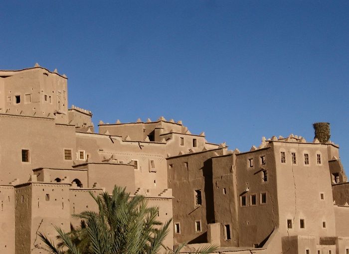 Old buildings in morocco against clear sky