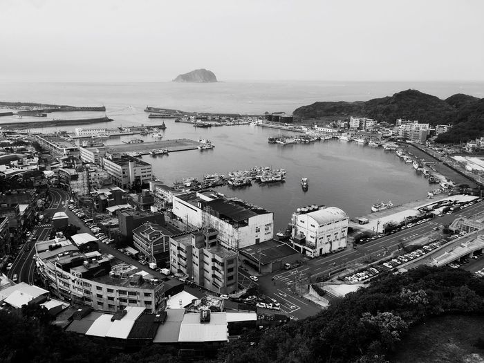 High angle view of seashore in taiwan