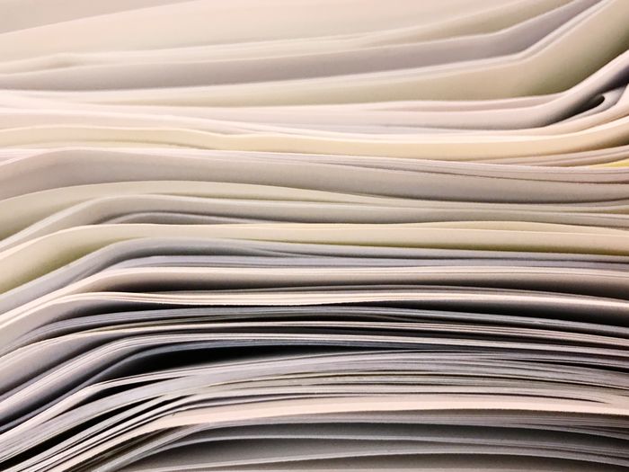 Full frame shot of paper stack