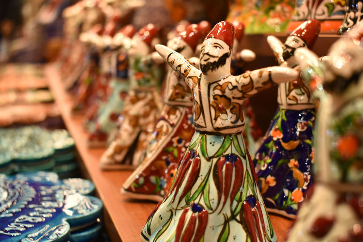 Close-up of figurine for sale in market