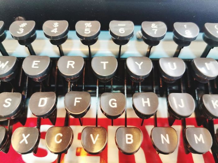 Full frame shot of typewriter