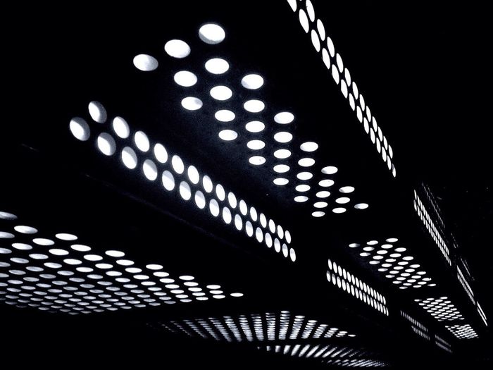 Low angle view of illuminated building
