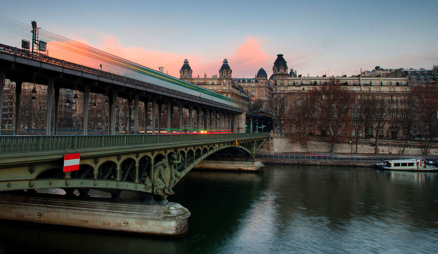Bridge over river in city