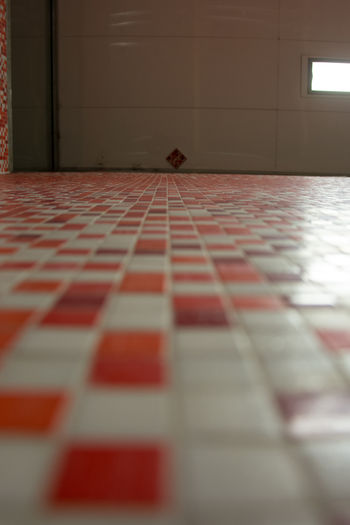 Surface level of tiled floor