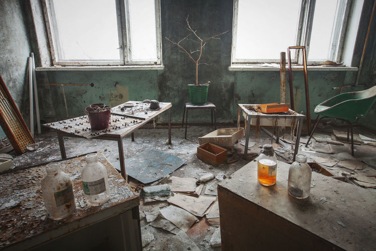 Abandoned places from chernobyl, ukraine after 32 years after the nuclear disaster.