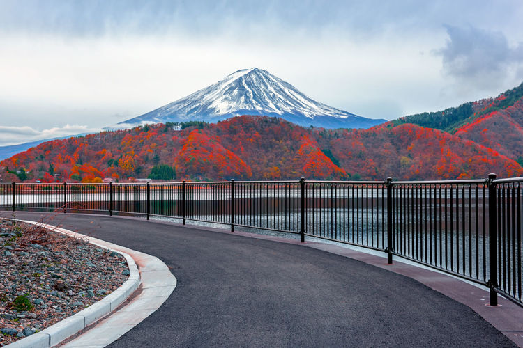 Mount fuji and lake shojiko  in japan