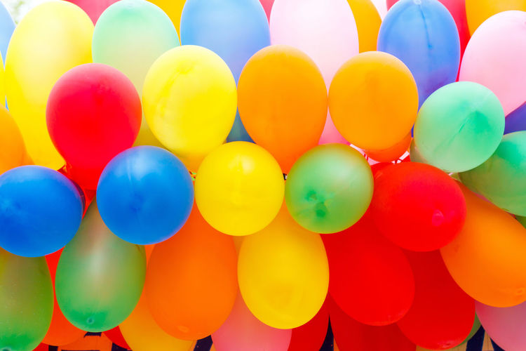 Full frame shot of multi colored balloons