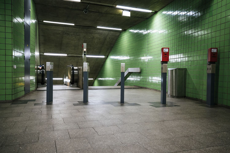 Empty subway station platform