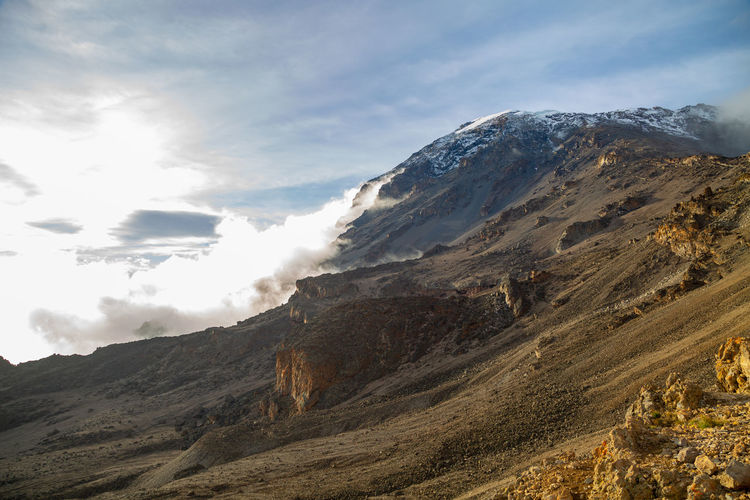 Scenic view of snowcapped kilimanjaro mountain against sky