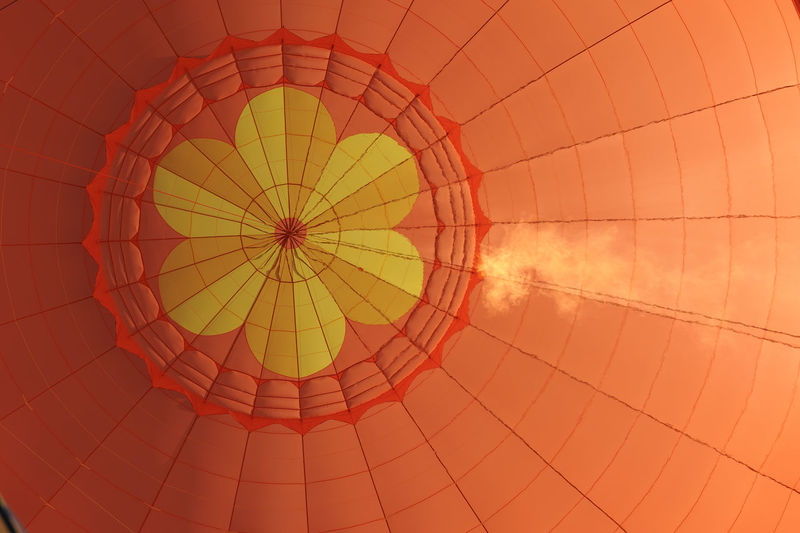 Directly below shot of hot air balloon 