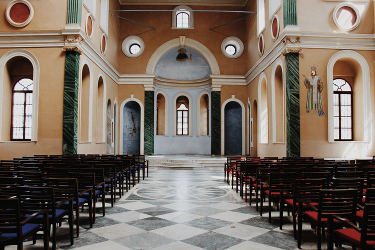 View of empty corridor of building