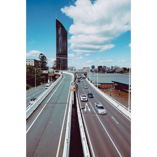 Cars moving on road